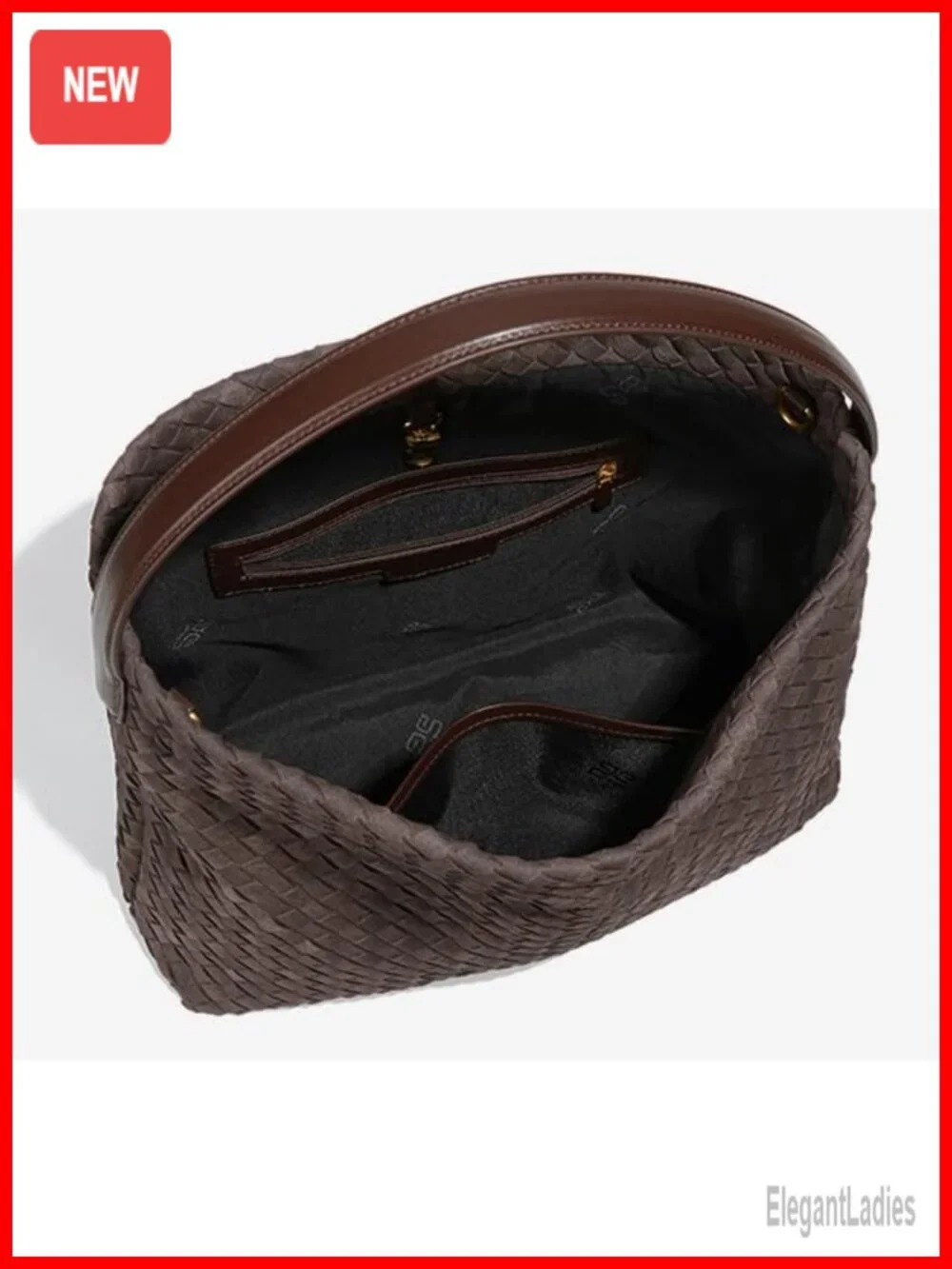Faux Suede Woven Hobo Bag Shoulder Tote Satchel
